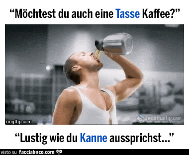 Gif animata: si versa il caffè bollente in bocca