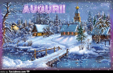 Gif animata auguri sotto la neve